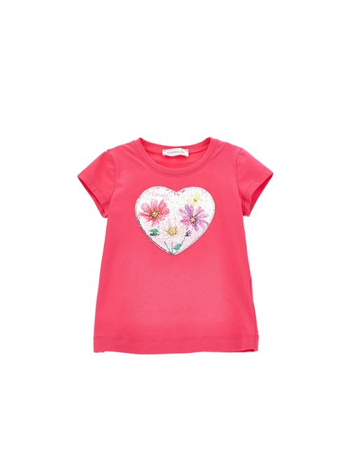 T-shirt bambina, con cuore a paillettes. MONNALISA | 11A618 12010093